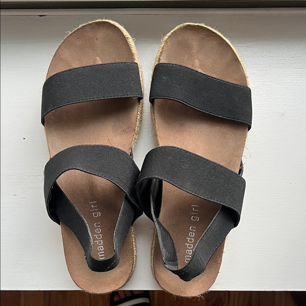 Madden Girl Black Strap Sandals
